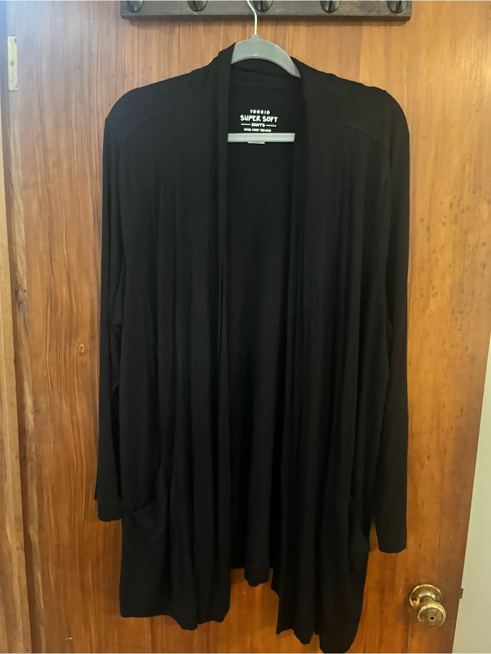 Torrid size 2 Black Open Front Drape Cardigan with pockets